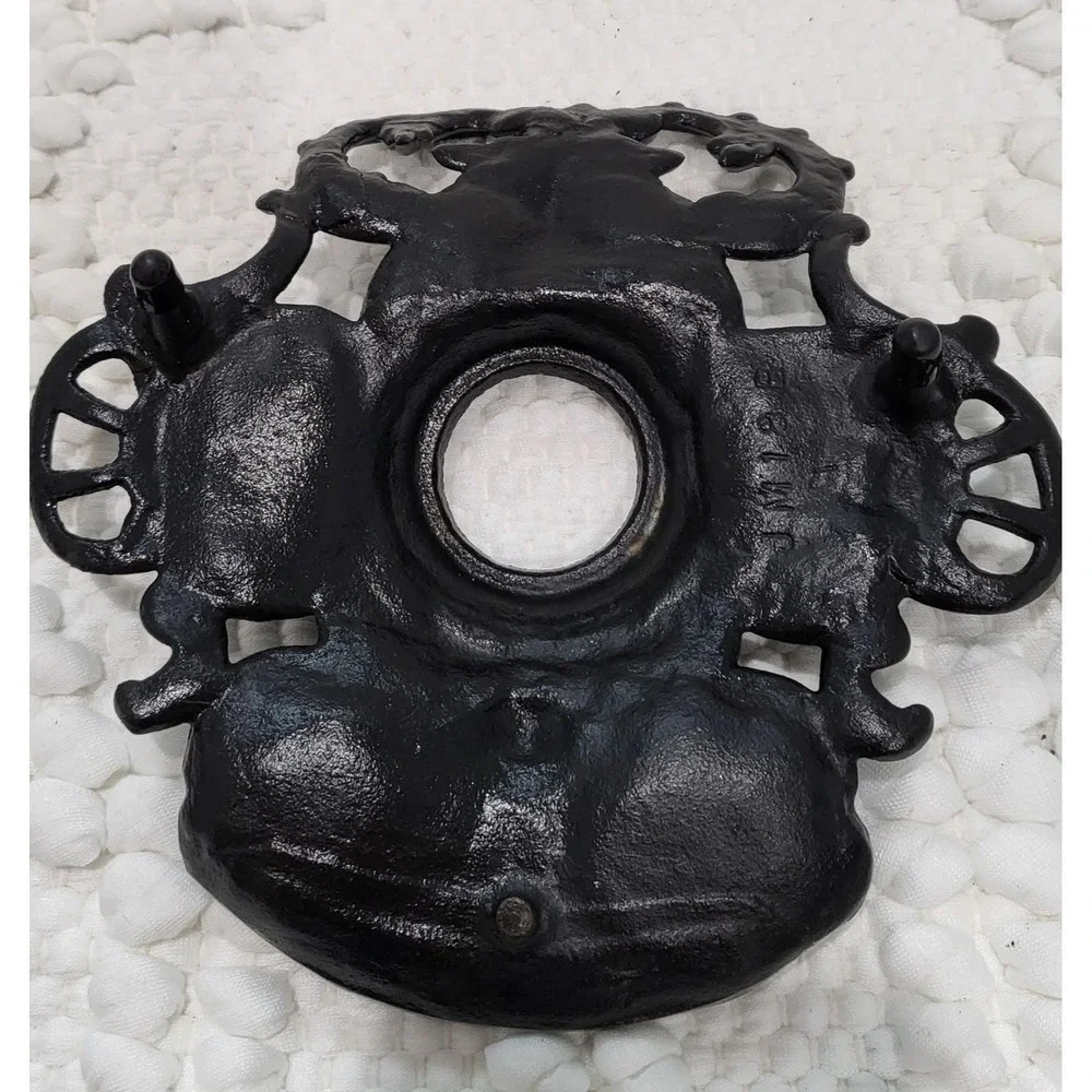 Antique Ornate Inkwell Holder Cast Iron / Vintage Office Decor